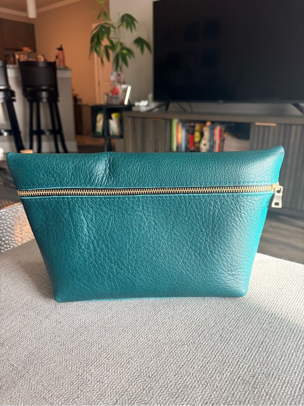 Portland Leather Extra Large Seaglass Makeup Bag